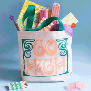 Edie Parker “Go High” Mini Canvas Tote